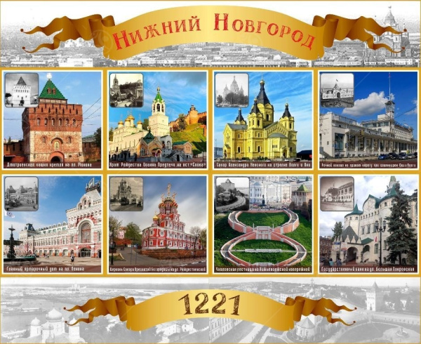 Информационный стенд "Нижний Новгород давно и сейчас" 1*1,25м