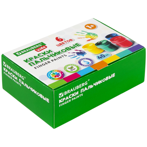 Краски пальчиковые для малышей от 1 года, КЛАССИКА, 6 цветов по 40 мл, BRAUBERG KIDS Краски пальчиковые для малышей от 1 года, КЛАССИКА, 6 цветов по 40 мл, BRAUBERG KIDS