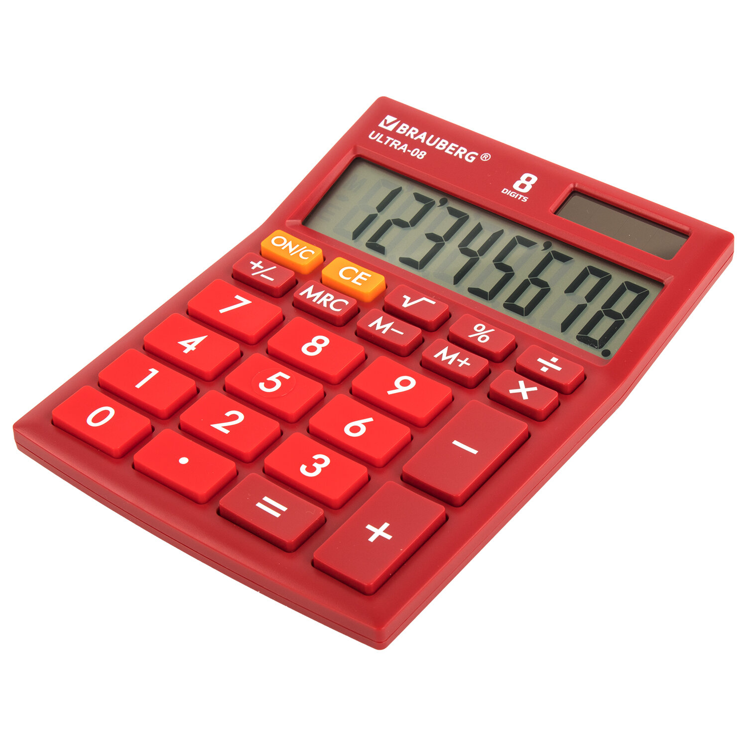 Калькулятор настольный BRAUBERG ULTRA-08-WR, КОМПАКТНЫЙ (154x115 мм), 8 разрядов, двойное питание, Б