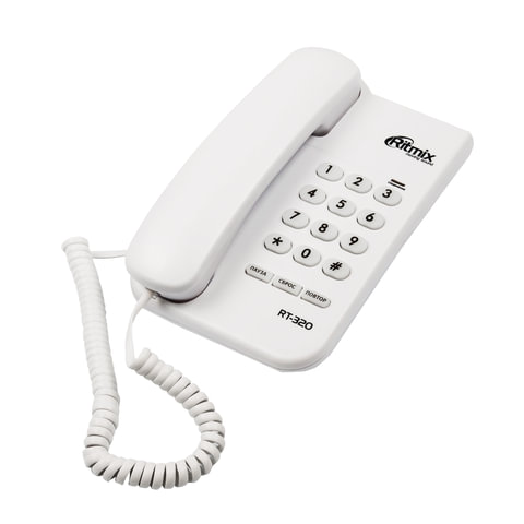 Телефон RITMIX RT-320 white, световая индикация звонка, блокировка набора ключом, белый, 15118348 