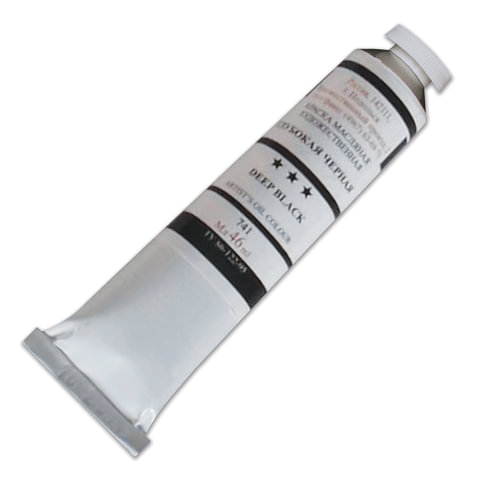 Краска масляная художественная ПОДОЛЬСК, туба 46мл, глубокая черная (741), шк1977