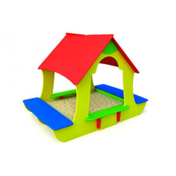 Песочница "Домик" 2100x1500x1600 мм