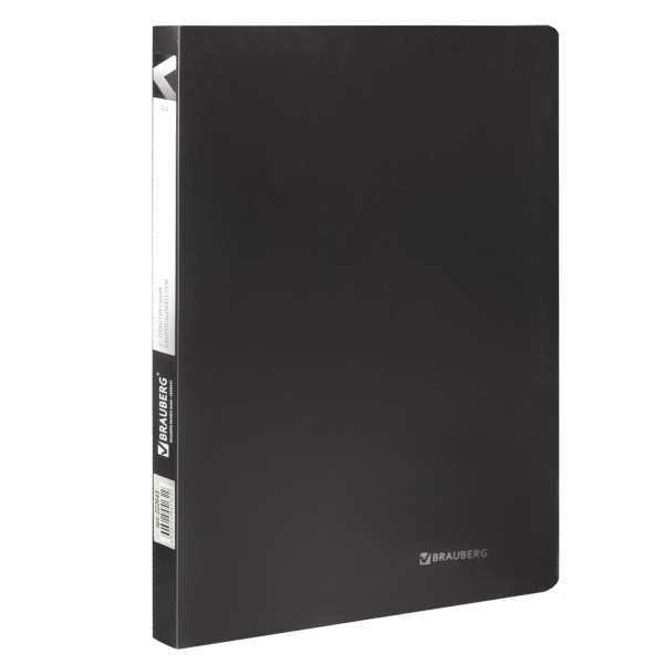 Папка с пластиковым cкоросшивателем BRAUBERG "Бюджет" черная, до 100 листов, 0,5мм