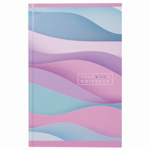 Блокнот А5 (135х206мм), 80л, твердый, клетка, выборочный лак, STAFF, Waves, 111609