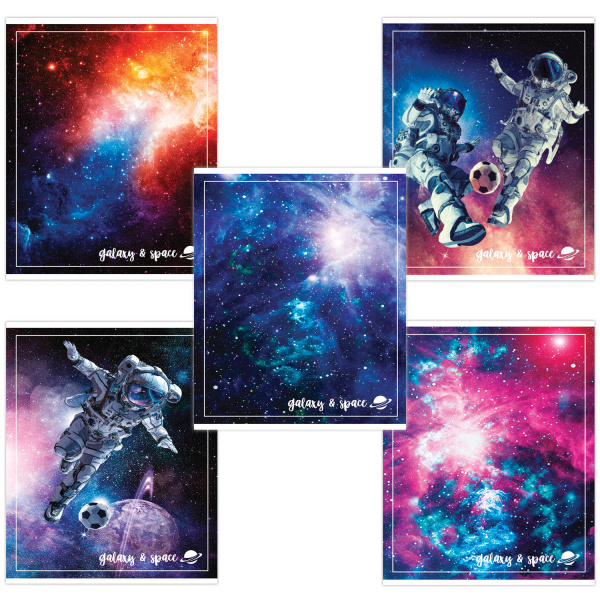 Тетрадь 96л. клетка BRAUBERG, обложка картон, КОСМОС