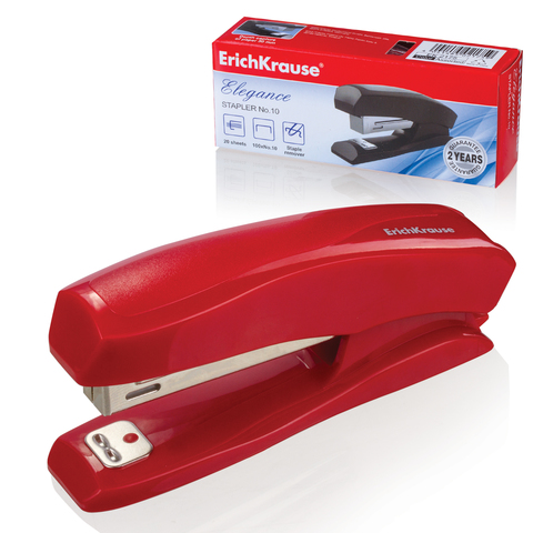 Степлер №10 ERICH KRAUSE "Elegance" до 20л., ассорти, 2175