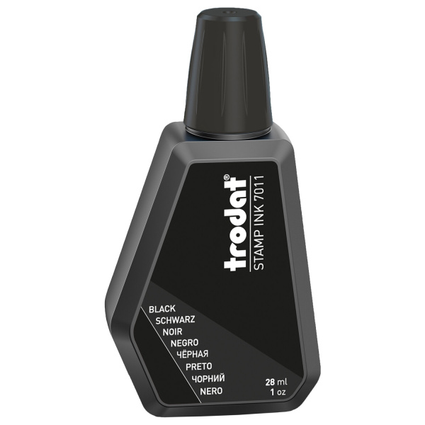 Краска штемпельная TRODAT черная 28 мл, на водной основе, 7011ч