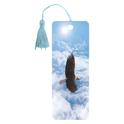 Закладка д/книг с линейкой 3D BRAUBERG, объемная c движением "Орел", декор. шнурок-завязка, 125750