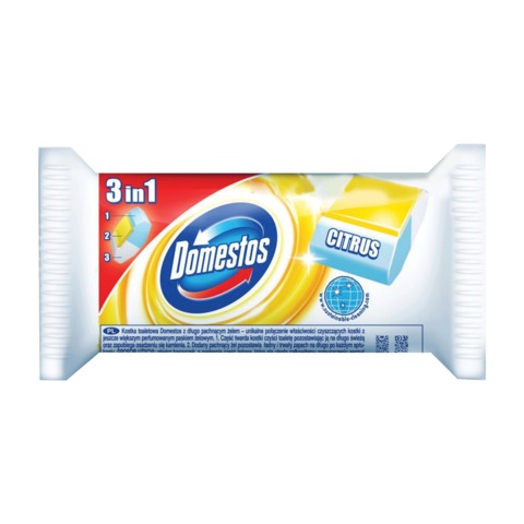 Освежитель WC (для туалета) твердый 40 г, DOMESTOS (Доместос) "Лимон", сменный блок