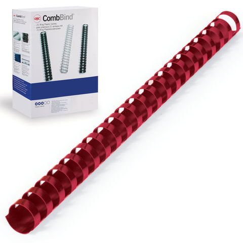 Пружины пласт. д/переплета GBC(ДжиБиСи, Англия), набор 100шт, 19мм, на 146-165л, красные, 4028661