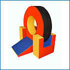 Комплекс «Формула А» Кольцо (D120*30) – 1 шт., Опора (60х50х30)– 2 шт., горка (60х60х30) – 1 шт.