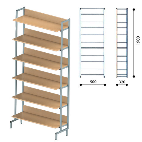 Стеллаж библиотечный 1 сторонний