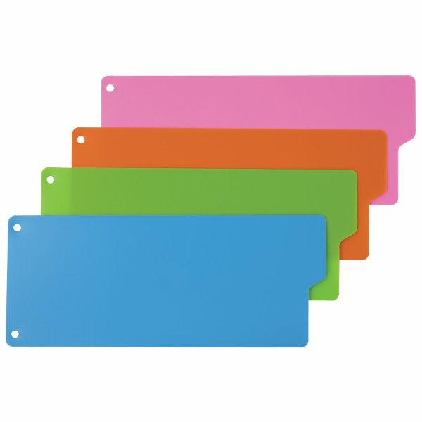 Разделитель пластиковый BRAUBERG 105х240 мм, 12 листов, без индексации, Цветной, РОССИЯ, 225632 