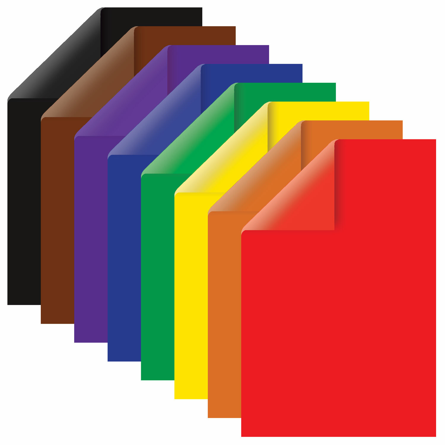 Цветная бумага А4 2-сторонняя мелованная (глянцевая), 16 листов 8 цветов, на скобе, BRAUBERG, 200х28
