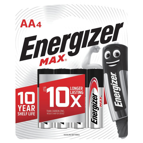 Батарейка ENERGIZER MAX АА LR6, АЛКАЛИН, 1.5B, (работают до 10 раз дольше)