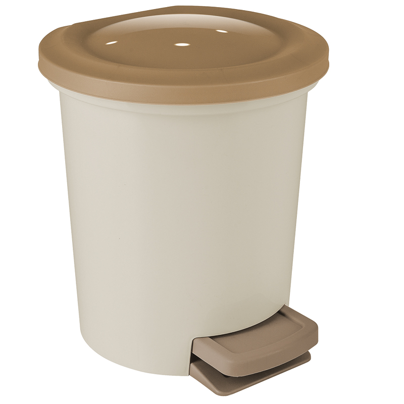 Ведро-контейнер для мусора (урна) Svip "Ориджинал", 6л, с педалью, круглое, пластик,кофейного цвета