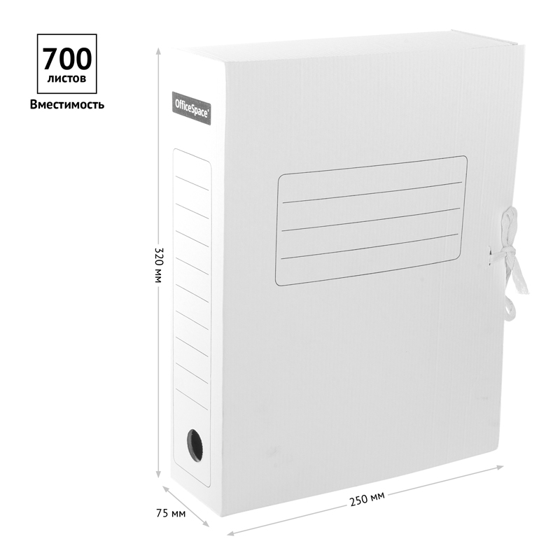 Папка архивная с завязками STAFF 75мм, микрогофрокартон, зеленая, до 700л.