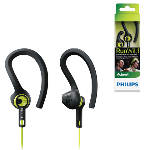 Наушники PHILIPS SHQ1400CL/00, проводные, 1,2 м, стерео, вкладыши, черно-зеленые 