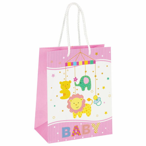 Пакет подарочный 17,8x9,8x22,9 см, ЗОЛОТАЯ СКАЗКА "Для девочки", ламинированный, 606572 