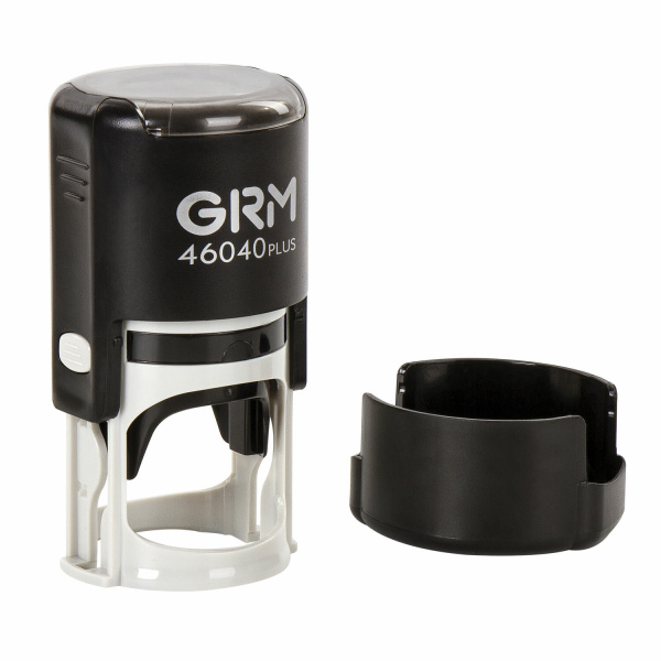 Печать самонаб 2-круг., оттиск D=40мм синий GRM R40 plus, крышка, КАССА В КОМПЛЕКТЕ, европодвес