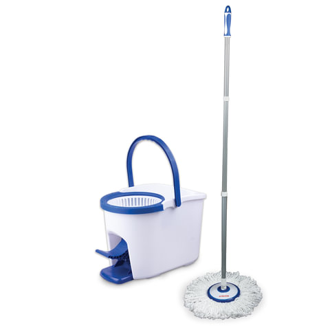 Набор для уборки ЛАЙМА ведро 5л с отжимом и педалью, швабра с круглой насадкой,д/дома и офиса,601459
