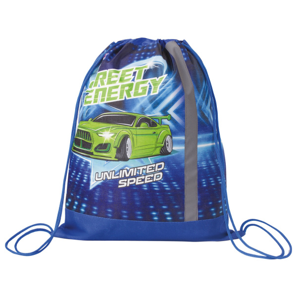 Мешок для обуви ЮНЛАНДИЯ, светоотражающая полоса, 46х36 см, Street energy, 270189