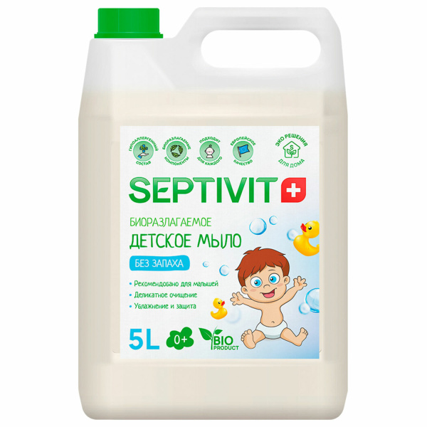 Мыло жидкое ДЕТСКОЕ 5л SEPTIVIT "Без запаха"