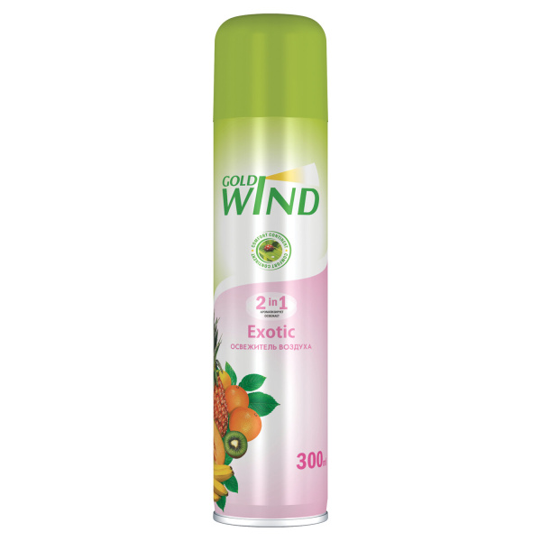 Освежитель воздуха аэрозольный 300 мл, GOLD WIND "Mango & kiwi", СИБИАР, 5-02.04.263.06 Освежитель воздуха аэрозольный 300 мл, GOLD WIND "Mango & kiwi", СИБИАР, 5-02.04.263.06