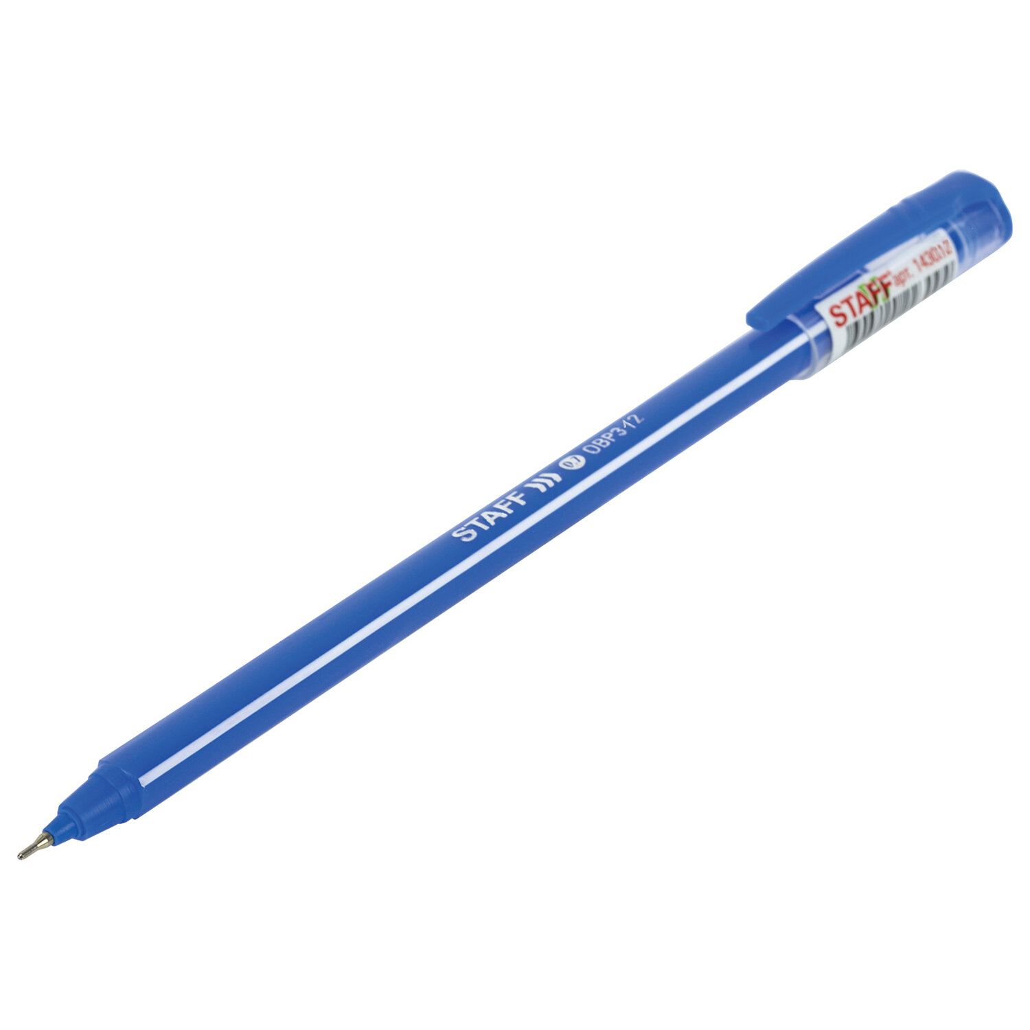 Ручка шариковая масляная STAFF Basic "OBP-312", СИНЯЯ, корпус ассорти, узел 0,7 мм, линия письма 0,3