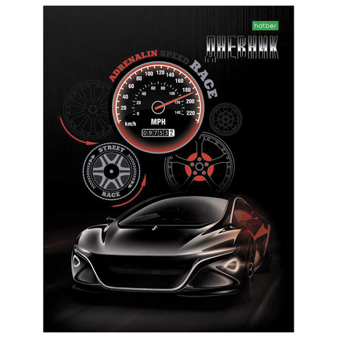 Дневник 1-11 класс 40 л., твердый, глянцевая ламинация, HATBER, Sport car, 40ДТ5В 20647, 40ДТ5В_2064