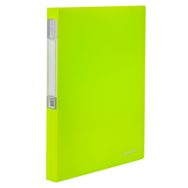 Папка 40 вкладышей BRAUBERG "Neon", 25мм, неоновая зеленая, 700мкм, 227452