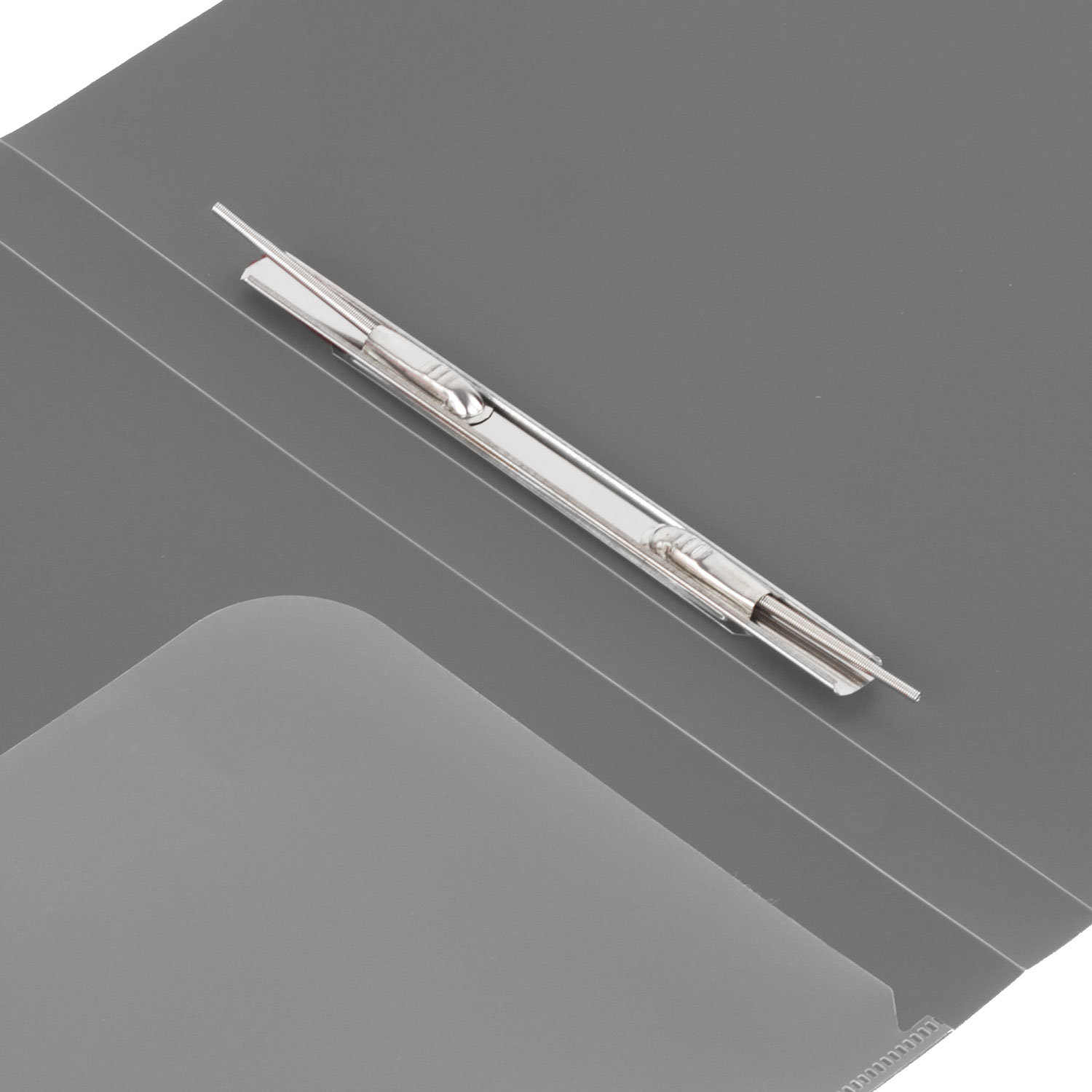 Папка с металлическим скоросшивателем и внутренним карманом BRAUBERG "Диагональ", серебристая, до 10