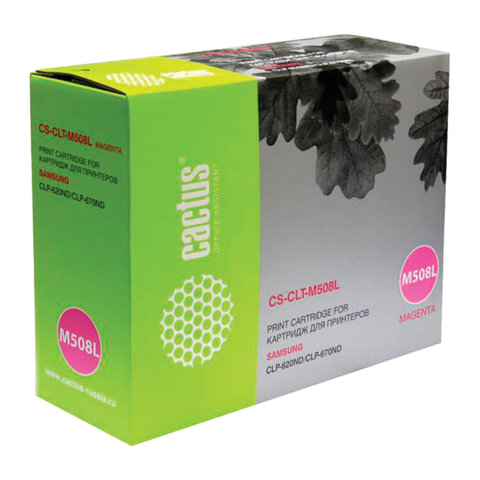Картридж лазерный CACTUS (CS-CLT-M508L) для SAMSUNG CLP-620/670ND/CLX-6220, пурпурный, ресурс 4000 с