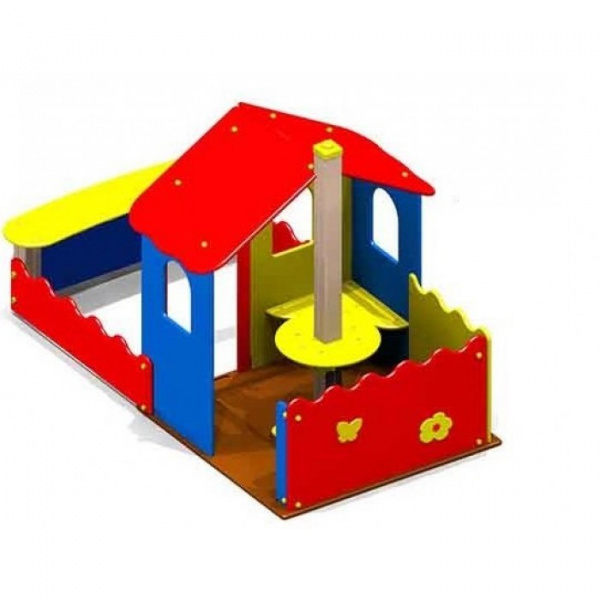 Домик от 2 лет, деревянный брус, 1390х2435 мм, Н=1675 мм