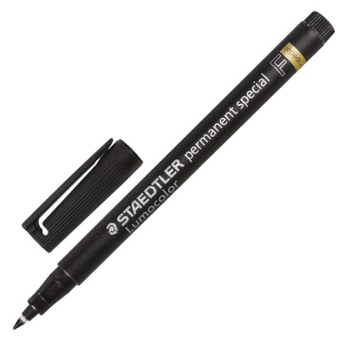 Маркер перманентный специальный для стекла STAEDTLER (Штедлер), круглый, 0,6 мм, черный, 319 F-9