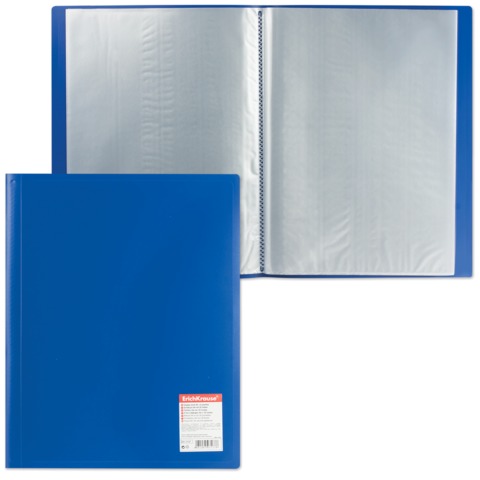 Папка 30 вкладышей ERICH KRAUSE "Standard", А4, вертикальная, синяя, 0,6 мм, 3137