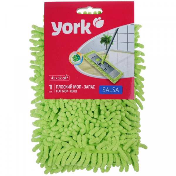 Насадка для швабры York "Salsa", микрофибра, плоский МОП, 420*140мм