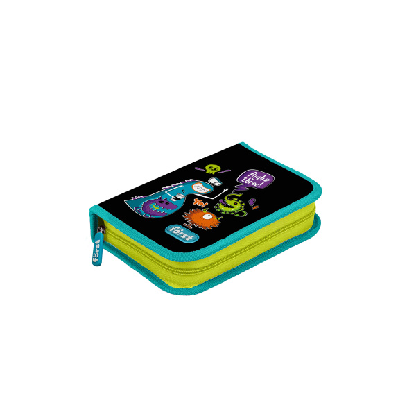 Пенал 1 отделение, 200*140*40 Först "Monsters", дополнительная откидная секция, полиэстер