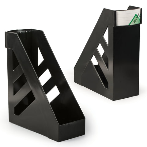 Лоток для бумаг вертикальный СТАММ "Ультра", ширина 100 мм, черный, ЛТ02