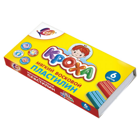 Пластилин ЛУЧ мягкий "Кроха", 6 цв., 99 г, со стеком, 12С863-08