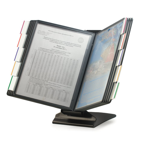 Демосистема настольная на 10 панелей BRAUBERG DISCOVERY металлическая, с 10 сер. панелями А4, 231238