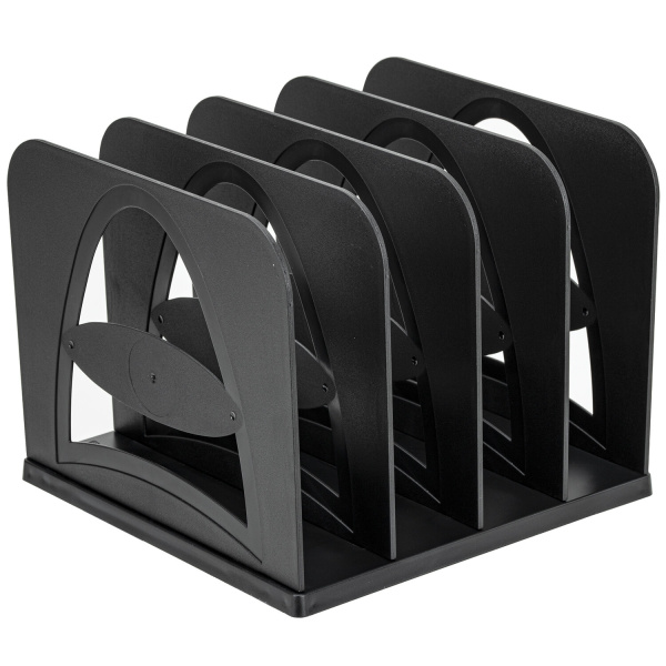 Лоток-сортер для бумаг BRAUBERG STYLE, 4 отделения, 210х210х170 мм, сборный, черный, 238113, СО02 