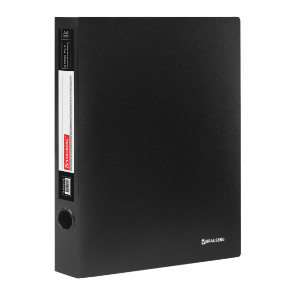 Папка 2 кольца BRAUBERG "Стандарт", 40мм, черная, до 250 листов, 0,9мм  16016