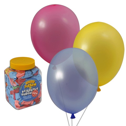 Шары воздушные 10"(25см), КОМПЛЕКТ 200шт., 14 цветов, в банке, 1110-0003