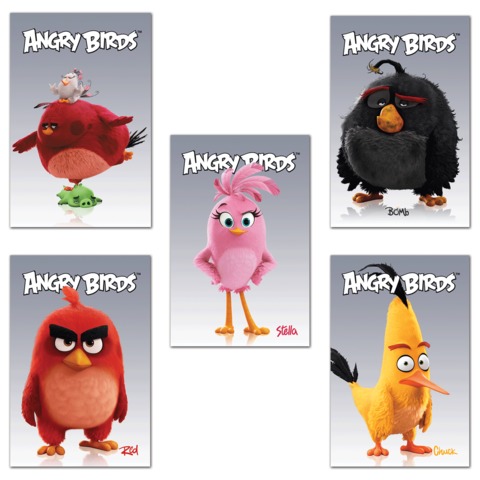 Блокнот А7 48л., склейка, 3-х цв. блок, HATBER, ANGRY BIRDS- (MOVIE), 65*100мм, 48Б7В1к (B214008)