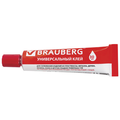 Клей универсальный 30 мл, для любых материалов, прозрачный, BRAUBERG, в шоубоксе, 604227