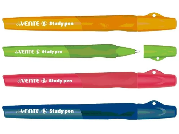 Ручка шариковая "deVENTE" Study 0,7мм, для левшей c каучуковым корпусом синяя 5073606