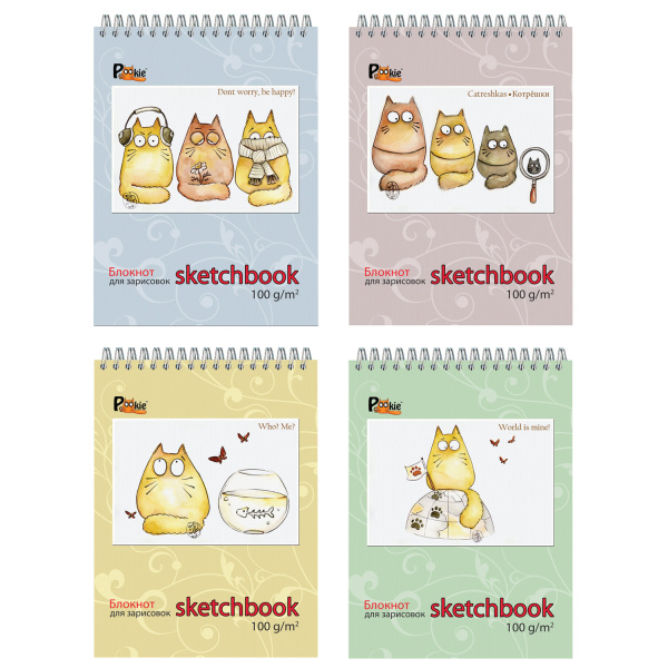 Блокнот для эскизов, белая бумага А5, 155х205мм, 100г/м, 60л, гребень, жёсткая подложка, 23c7