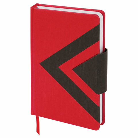 Ежедневник недатированный А5 (138x213мм) BRAUBERG "Waves", под кожу, застежка 160 л., красный/черный Ежедневник недатированный А5 (138x213мм) BRAUBERG "Waves", под кожу, застежка 160 л., красный/черный