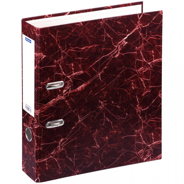 Папка-регистратор OfficeSpace, 70мм, мрамор, красная
